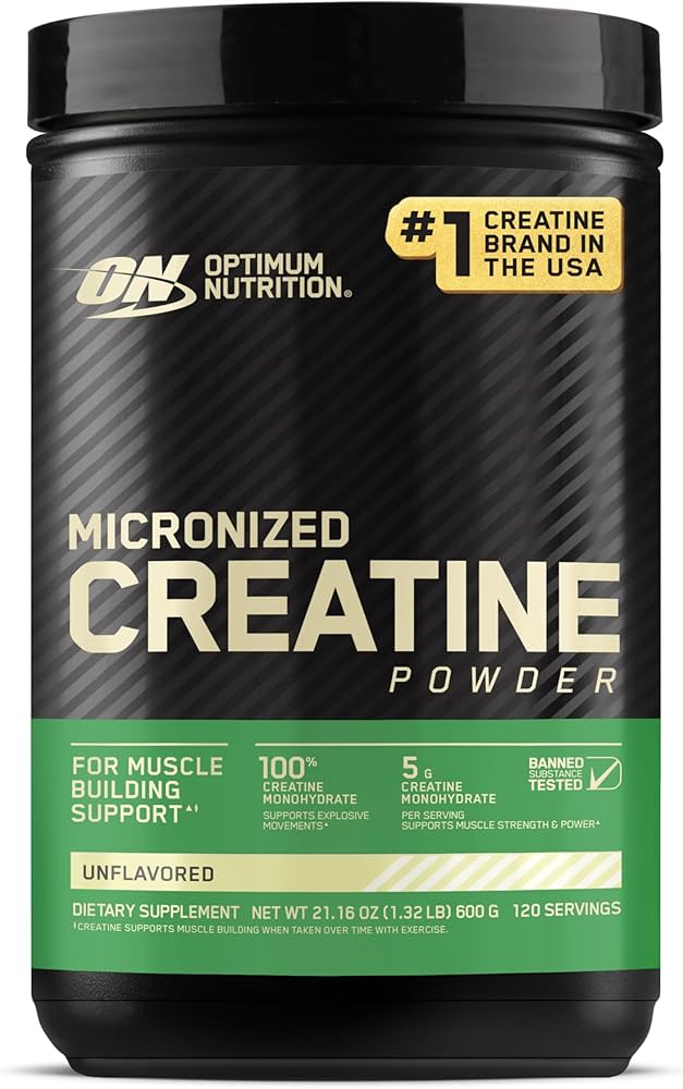 Optimum Nutrition 100% Pure Creatine Monohydrate Micronized Powder, Unflavored(600G)