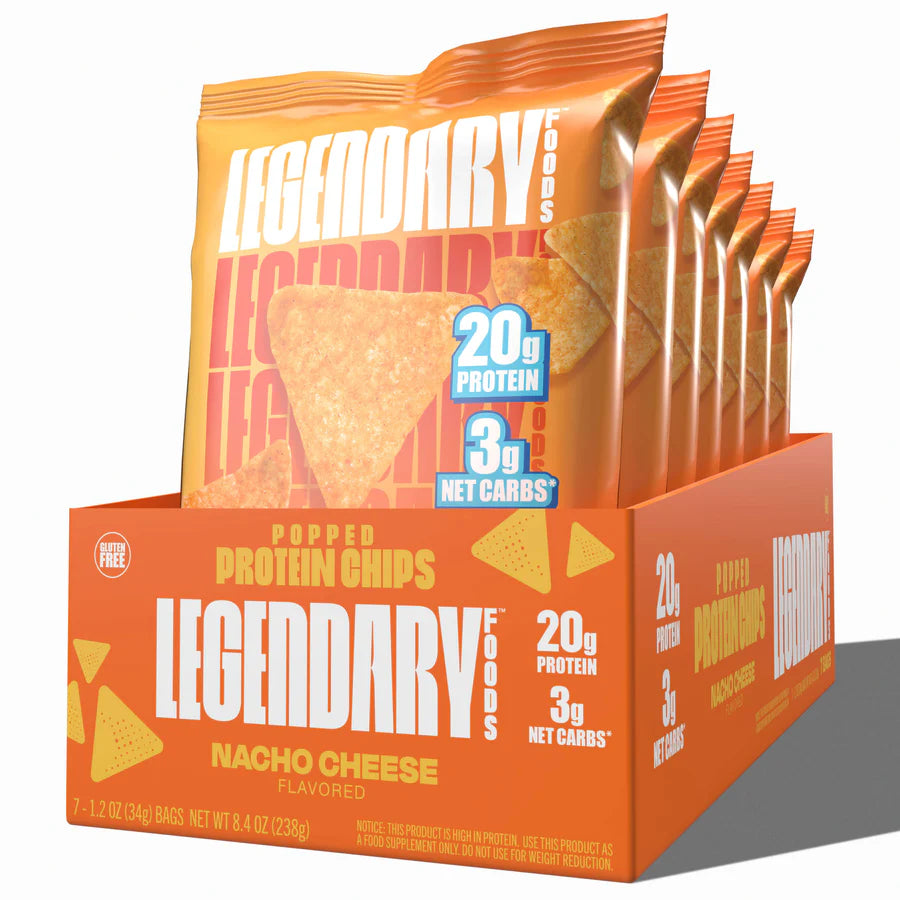 LEGENDARY FOODS Nacho Cheese Popped Protein Chips (PACK OF 7 X 34G)